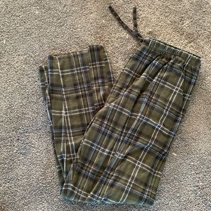 Fleece plaid pajama pants